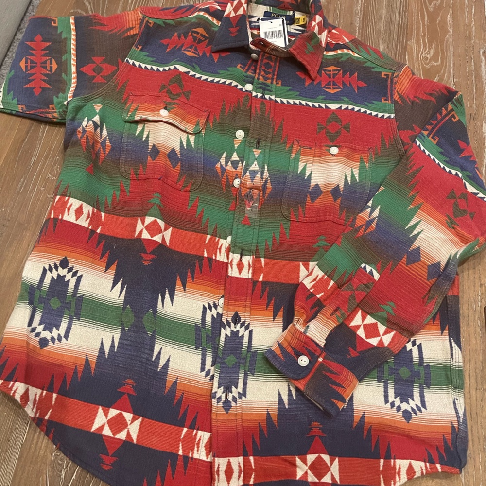 Polo Ralph Lauren Southwestern Jacquard Workshirt Shirt Flannel $248 Men’s L NWT